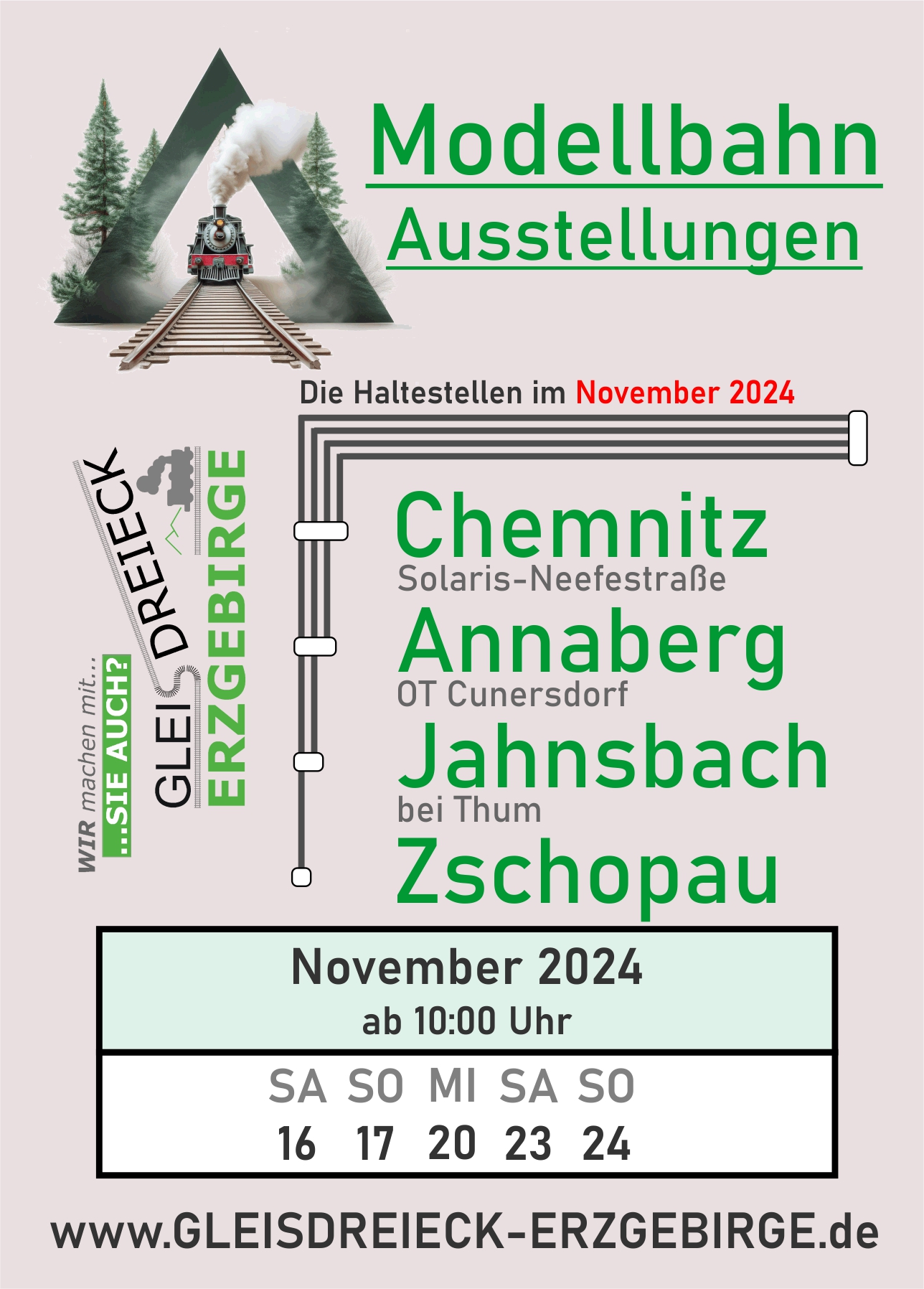 Modellbahnausstellungen Gleisdreieck Erzgebirge